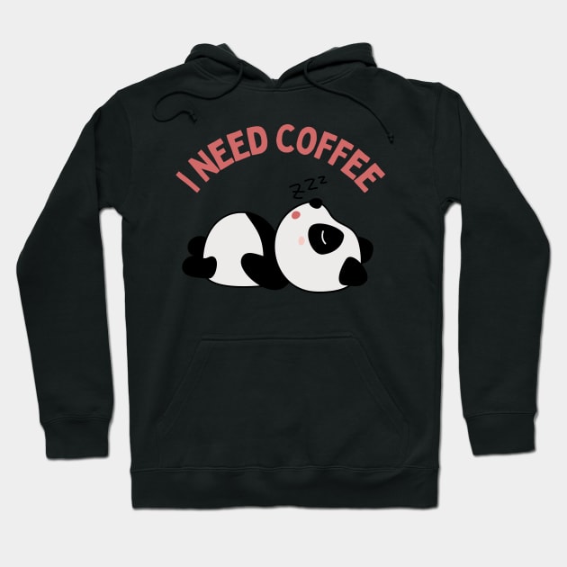 Tired Panda I need coffee lover coffee addict This Girl Runs On Caffeine And Sarcasm Funny Hoodie by BoogieCreates